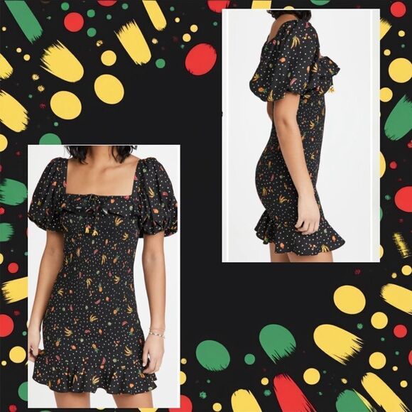 FARM Rio Tiny Fruits Smocked‎ Mini Dress Medium NWT  fruit - Picture 1 of 5